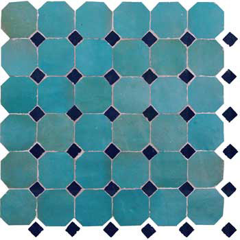 Mosaic House Moroccan tile Kora MDV 23-3 Custom Turquoise Midnight Blue  zellige, mosaic, zellij, field, pattern, glaze 