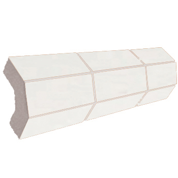 Mosaic House Moroccan tile Mosaic Corner Bullnose 26 Polar White  solid zellige, mosaic, zellij, bullnose, trim, glaze 