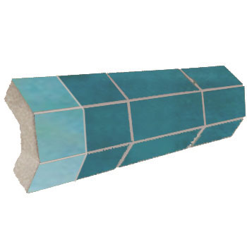Mosaic House Moroccan tile Mosaic Corner Bullnose Custom 13-28 Light Turquoise Teal  zellige, mosaic, zellij, bullnose, trim, glaze 