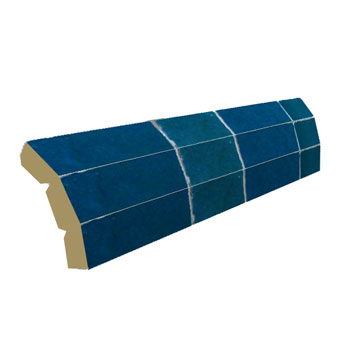 Mosaic House Moroccan tile Nejarine Corner Bullnose 15 Cobalt Blue  solid zellige, mosaic, zellij, bullnose, trim, glaze 
