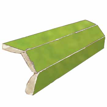 Mosaic House Moroccan tile Mosaic MJD Corner Bullnose 5 Lime Green  solid zellige, mosaic, zellij, bullnose, trim, glaze 