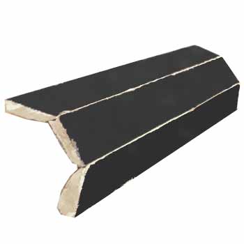Mosaic House Moroccan tile Mosaic MJD Corner Bullnose 6 Black  solid zellige, mosaic, zellij, bullnose, trim, glaze 