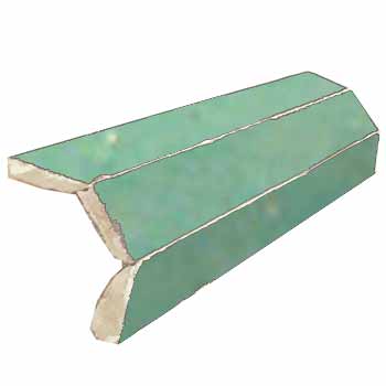 Mosaic House Moroccan tile Mosaic MJD Corner Bullnose 12 Light Green  solid zellige, mosaic, zellij, bullnose, trim, glaze 