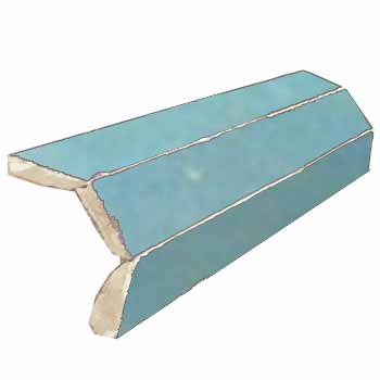 Mosaic House Moroccan tile Mosaic MJD Corner Bullnose 13 Light Turquoise  solid zellige, mosaic, zellij, bullnose, trim, glaze 