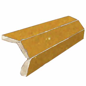 Mosaic House Moroccan tile Mosaic MJD Corner Bullnose 16 Gold  solid zellige, mosaic, zellij, bullnose, trim, glaze 