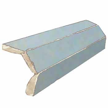 Mosaic House Moroccan tile Mosaic MJD Corner Bullnose 17 Sky blue  solid zellige, mosaic, zellij, bullnose, trim, glaze 