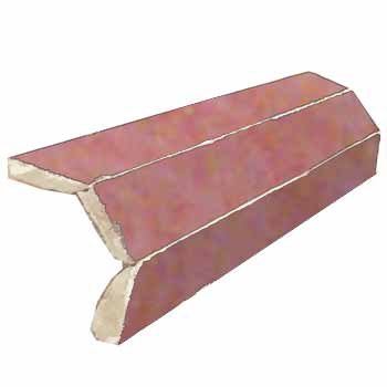 Mosaic House Moroccan tile Mosaic MJD Corner Bullnose 21 Pink  solid zellige, mosaic, zellij, bullnose, trim, glaze 