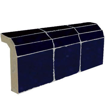 Mosaic House Moroccan tile Mosaic Flat Bullnose 3 Midnight Blue  solid zellige, mosaic, zellij, bullnose, trim, glaze 