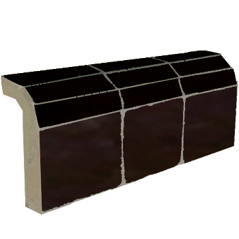 Mosaic House Moroccan tile Mosaic Flat Bullnose 6 Black  solid zellige, mosaic, zellij, bullnose, trim, glaze 
