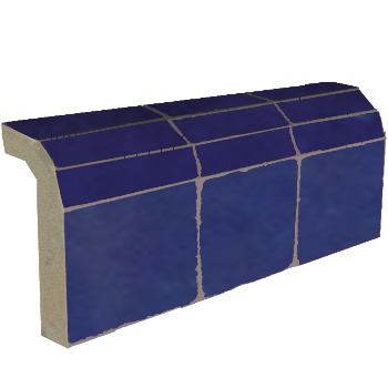 Mosaic House Moroccan tile Mosaic Flat Bullnose 15 Cobalt Blue  solid zellige, mosaic, zellij, bullnose, trim, glaze 