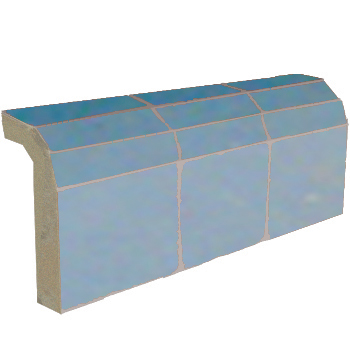 Mosaic House Moroccan tile Mosaic Flat Bullnose 20 Sea Blue  solid zellige, mosaic, zellij, bullnose, trim, glaze 