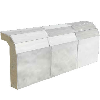 Mosaic House Moroccan tile Mosaic Flat Bullnose 1-26 Custom White Polar White  zellige, mosaic, zellij, bullnose, trim, glaze 