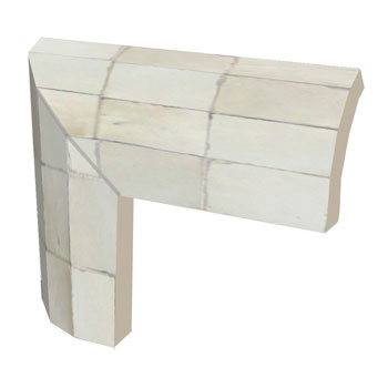 Mosaic House Moroccan tile Mosaic Flat Bullnose K Corner 1 White  solid zellige, mosaic, zellij, bullnose, trim, glaze 