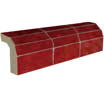Mosaic House Moroccan tile Mosaic Flat Bullnose K 7 Red  solid zellige, mosaic, zellij, bullnose, trim, glaze 