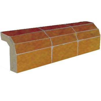 Mosaic House Moroccan tile Mosaic Flat Bullnose K 8 Ochre  solid zellige, mosaic, zellij, bullnose, trim, glaze 
