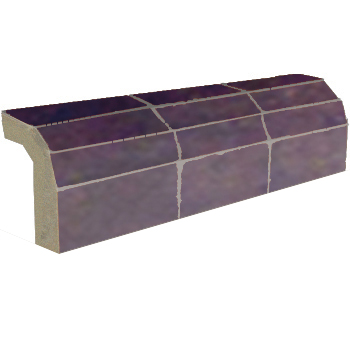Mosaic House Moroccan tile Mosaic Flat Bullnose K 9 Purple  solid zellige, mosaic, zellij, bullnose, trim, glaze 