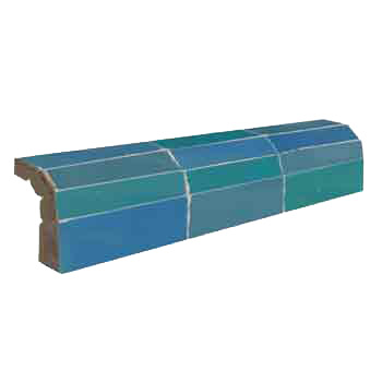 Mosaic House Moroccan tile Mosaic Flat Bullnose K 23-24-28 Custom Turquoise Sea Green Teal  zellige, mosaic, zellij, bullnose, trim, glaze 