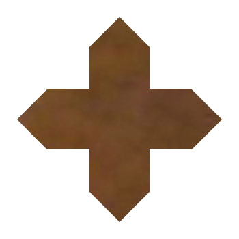 Mosaic House Moroccan tile Tanger Loose 19 Cross Brown  solid zellige, mosaic, zellij, loose, size, glaze 
