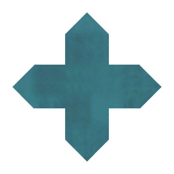 Mosaic House Moroccan tile Tanger Loose 28 Cross Teal  solid zellige, mosaic, zellij, loose, size, glaze 