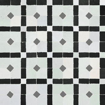 Mosaic House Moroccan tile Madison 1-6-27 White Black Dark Gray  zellige, mosaic, zellij, field, pattern, glaze 