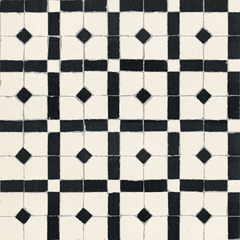 Mosaic House Moroccan tile Madison 26-6 Polar White Black  zellige, mosaic, zellij, field, pattern, glaze 