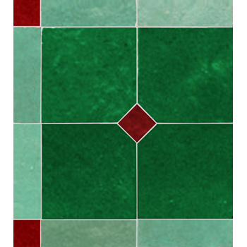 Mosaic House Moroccan tile Madison XL Custom 10-12-7-7 Green Light Green Red Red  zellige, mosaic, zellij, field, pattern, glaze 