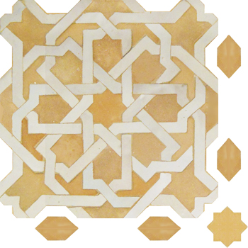 Mosaic House Moroccan tile Metam SM 1-14 White Natural, Unglazed, Terracotta  zellige, mosaic, zellij, field, pattern, glaze 