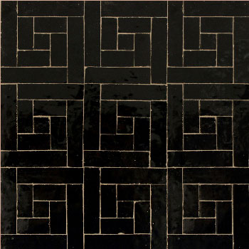 Mosaic House Moroccan tile Midi Pin 6 Black  solid zellige, mosaic, zellij, field, pattern, glaze 