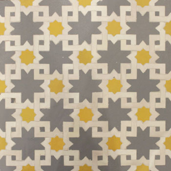Mosaic House Moroccan tile Mogador 27-1-18 Dark Gray White Yellow  zellige, mosaic, zellij, field, pattern, glaze 