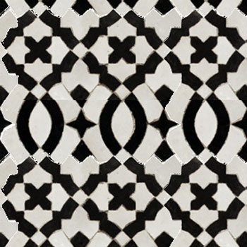 Mosaic House Moroccan tile Mopra SQ 1-6 White Black  zellige, mosaic, zellij, field, pattern, glaze 