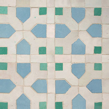 Mosaic House Moroccan tile Nejarine 20-1-12 Sea Blue White Light Green  zellige, mosaic, zellij, field, pattern, glaze 