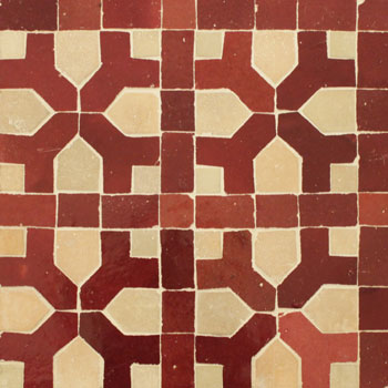 Mosaic House Moroccan tile Nejarine 7-14 Red Natural, Unglazed, Terracotta  zellige, mosaic, zellij, field, pattern, glaze 