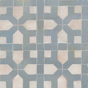 Mosaic House Moroccan tile Nejarine 1-17 White Sky blue  zellige, mosaic, zellij, field, pattern, glaze 