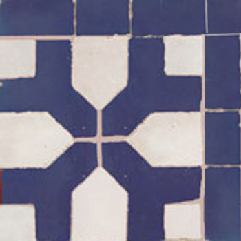 Mosaic House Moroccan tile Nejarine LG 15-1 Cobalt Blue White  cement, encaustic, field, pattern, star 