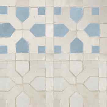 Mosaic House Moroccan tile Nejarine 17-1-1 Custom Sky blue White White  zellige, mosaic, zellij, field, pattern, glaze 