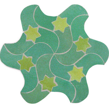 Mosaic House Moroccan tile RafRaf 12-5 Light Green Lime Green  zellige, mosaic, zellij, field, pattern, glaze 