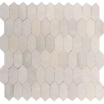 Mosaic House Moroccan tile Saft A 1 White  solid zellige, mosaic, zellij, field, pattern, glaze, hexagonal, simple 