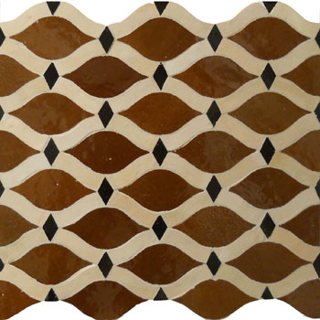 Mosaic House Moroccan tile Santa Fe 11-19-6 Beige Brown Black  zellige, mosaic, zellij, field, pattern, glaze 