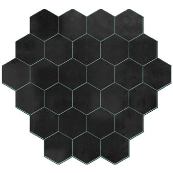 Mosaic House Moroccan tile Sata B 6 Black  solid zellige, mosaic, zellij, field, pattern, glaze 
