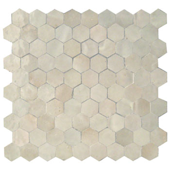 Mosaic House Moroccan tile Sata Old A 1 White  solid  