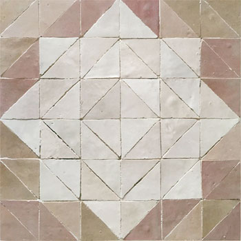 Mosaic House Moroccan tile Seville Custom 1-11-22 White Beige Light Pink  zellige, mosaic, zellij, field, pattern, glaze 