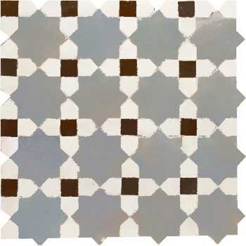 Mosaic House Moroccan tile Tanger C 17-26-6 Sky blue Polar White Black  zellige, mosaic, zellij, field, pattern, glaze 
