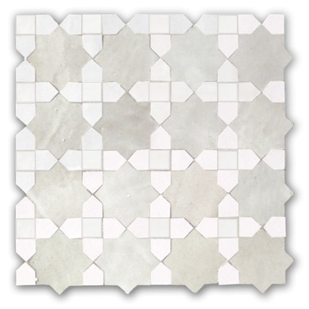 Mosaic House Moroccan tile Tanger C 1-26 Custom White Polar White  zellige, mosaic, zellij, field, pattern, glaze 