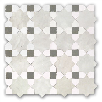 Mosaic House Moroccan tile Tanger C 11-17-1 Beige Sky blue White  zellige, mosaic, zellij, field, pattern, glaze 