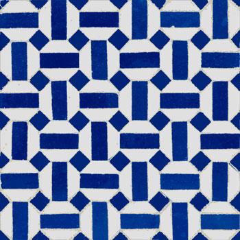 Mosaic House Moroccan tile Trapez SQ 1-15 White Cobalt Blue  zellige, mosaic, zellij, field, pattern, glaze 