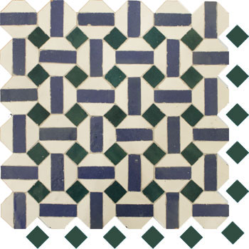 Mosaic House Moroccan tile Trapez 26-2-24 Polar White Light Blue Sea Green  zellige, mosaic, zellij, field, pattern, glaze 