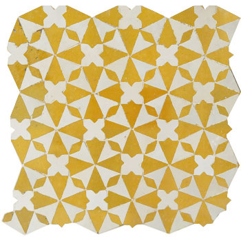 Mosaic House Moroccan tile Trocadero Custom 1-16 White Gold  zellige, mosaic, zellij, field, pattern, glaze 
