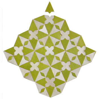 Mosaic House Moroccan tile Trocadero 1-5 White Lime Green  zellige, mosaic, zellij, field, pattern, glaze 