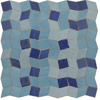 Mosaic House Moroccan tile Zak 17-15-20 Sky blue Cobalt Blue Sea Blue  zellige, mosaic, zellij, field, pattern, glaze 